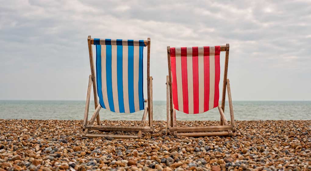 Deckchairs on a British beach