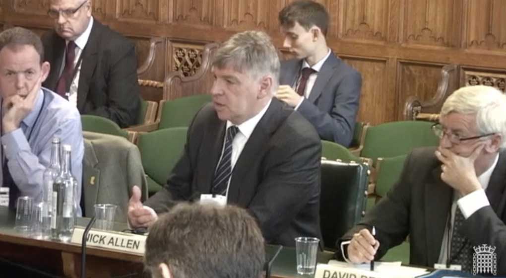 Nick Allen giving evidence at EFRA Committee