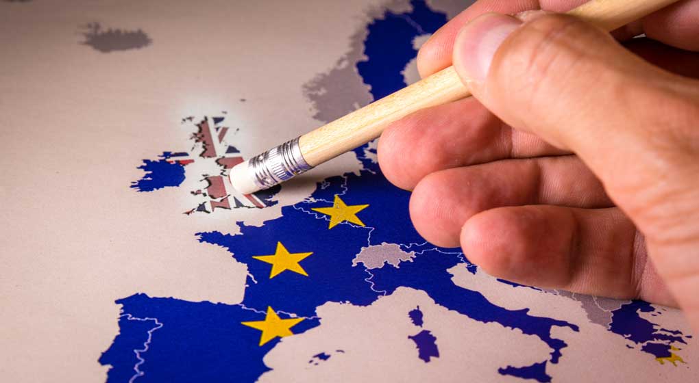 pencil erasing the UK's EU membership