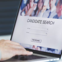 candidate search on laptop