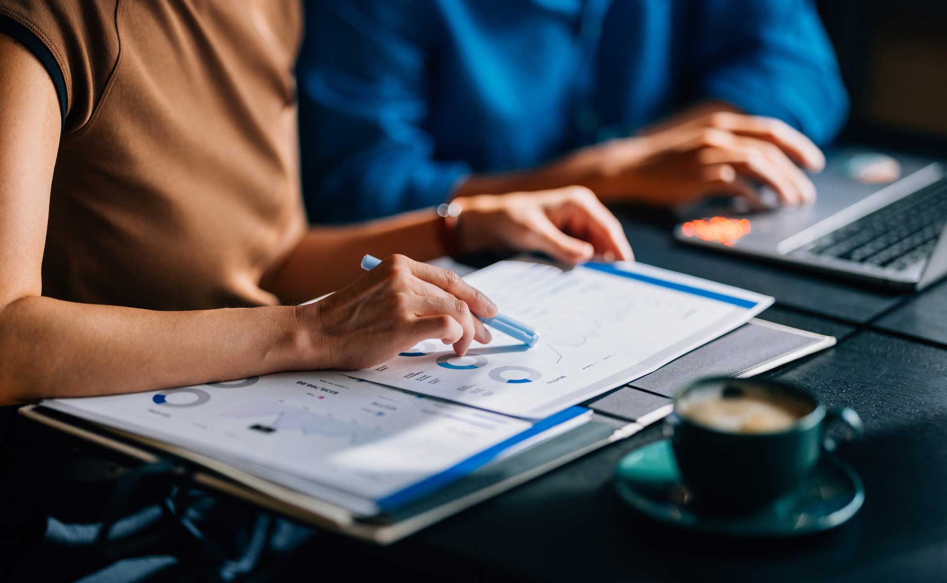 Accountant looking at a businesses finances