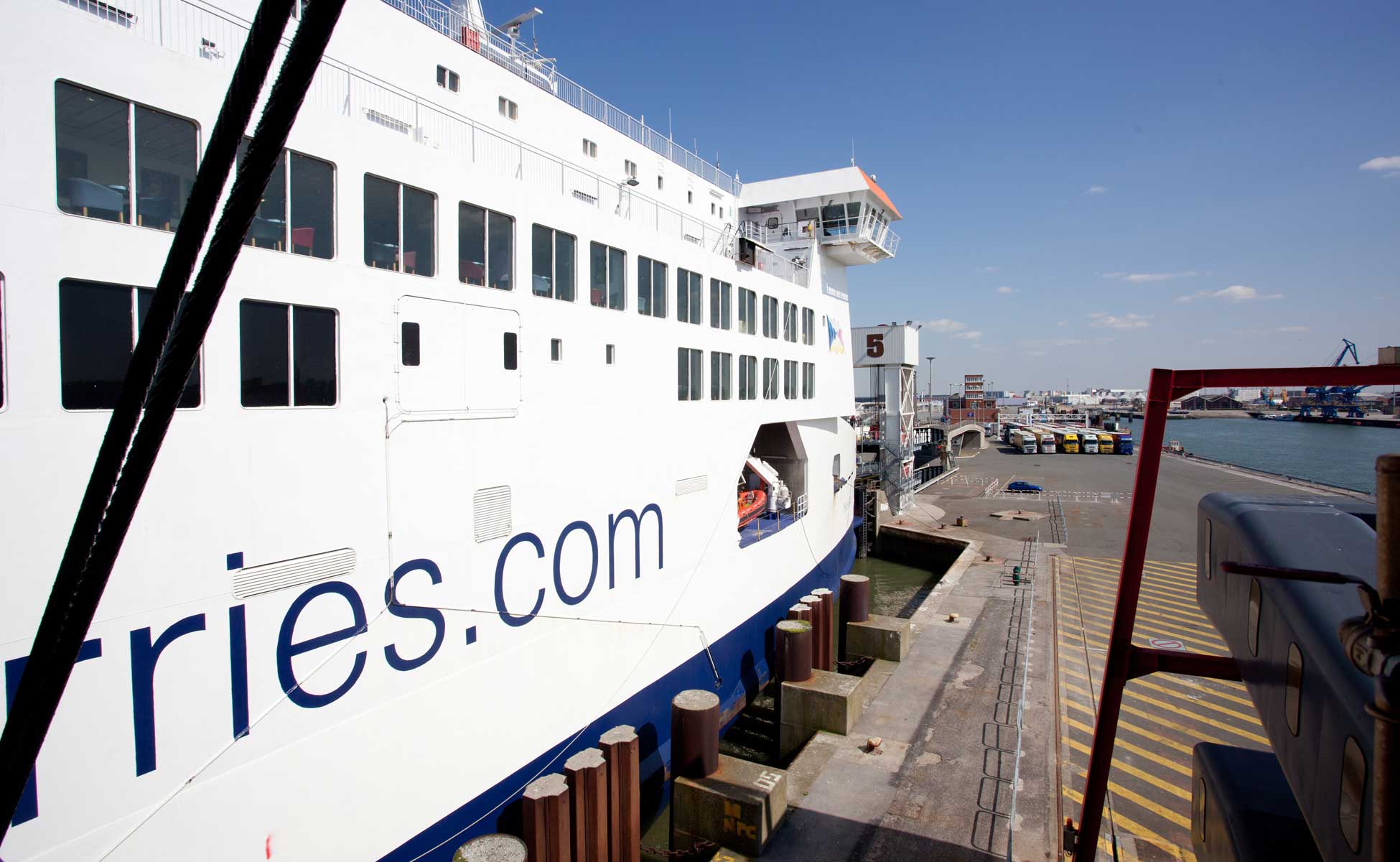 Ferry docked at the port of Calais