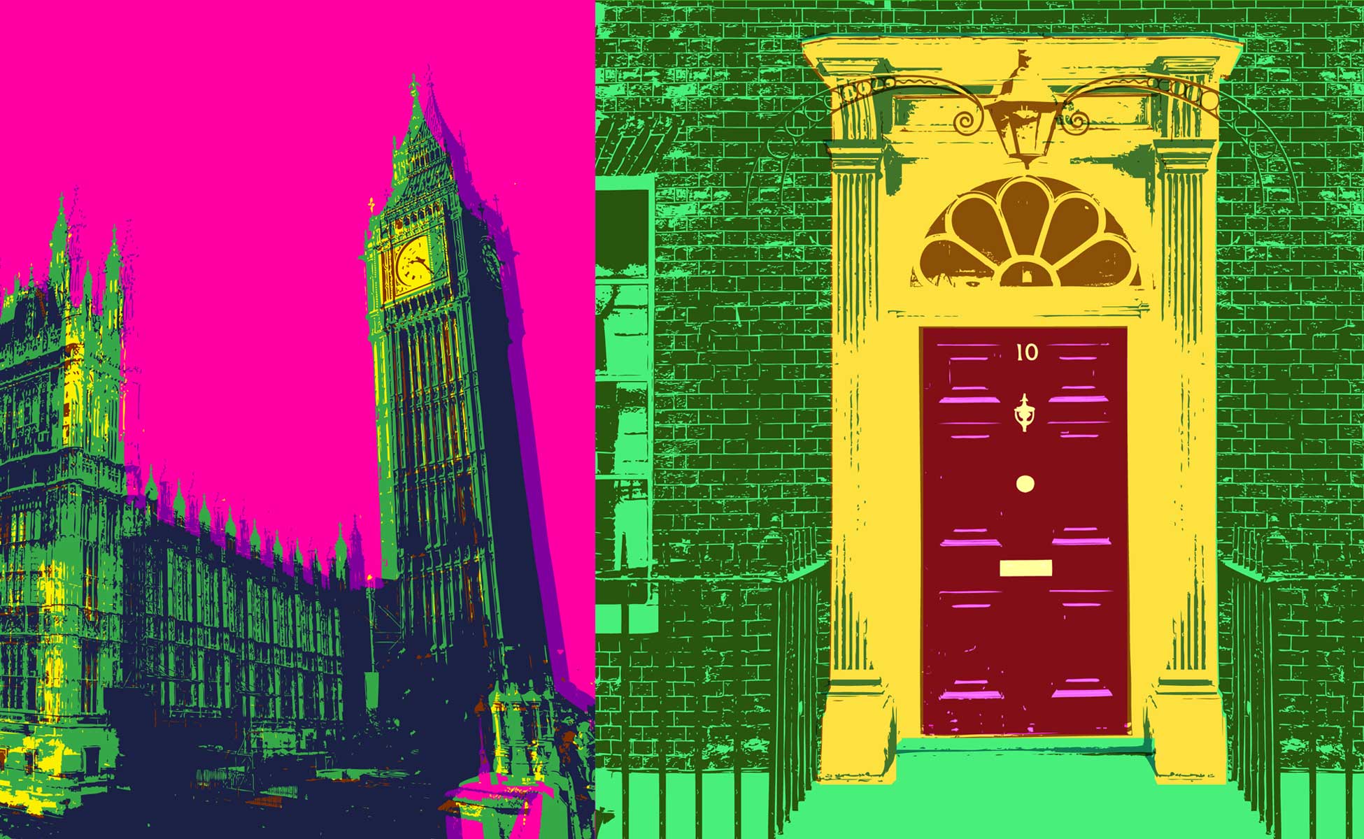 Downing Street and Parliament buildings